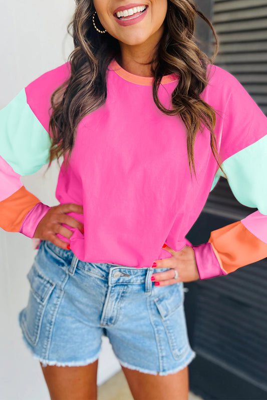 Rose Sherbet Stripe Oversized Top