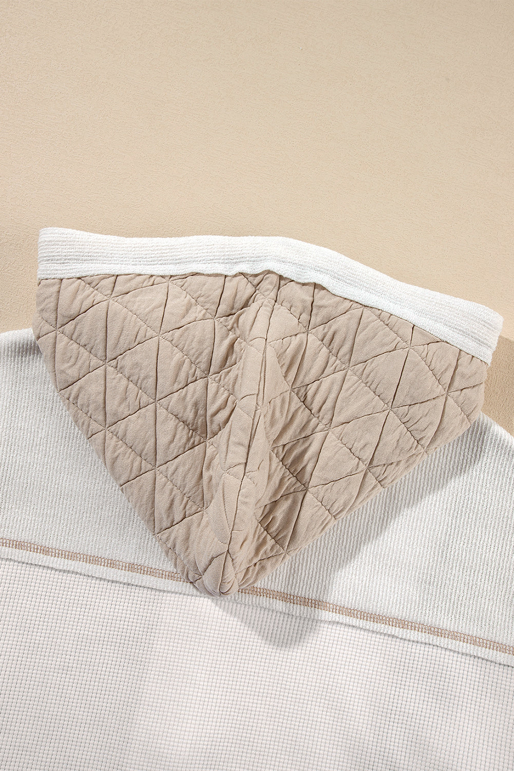 Carrie Quilt Hoodie (Ivory/Beige)