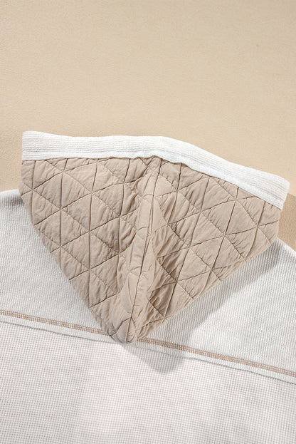 Carrie Quilt Hoodie (Ivory/Beige)