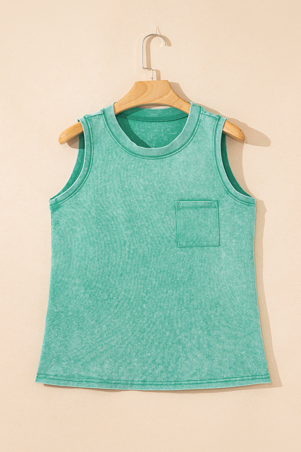 Mineral Wash Patch Tank Top (Green)