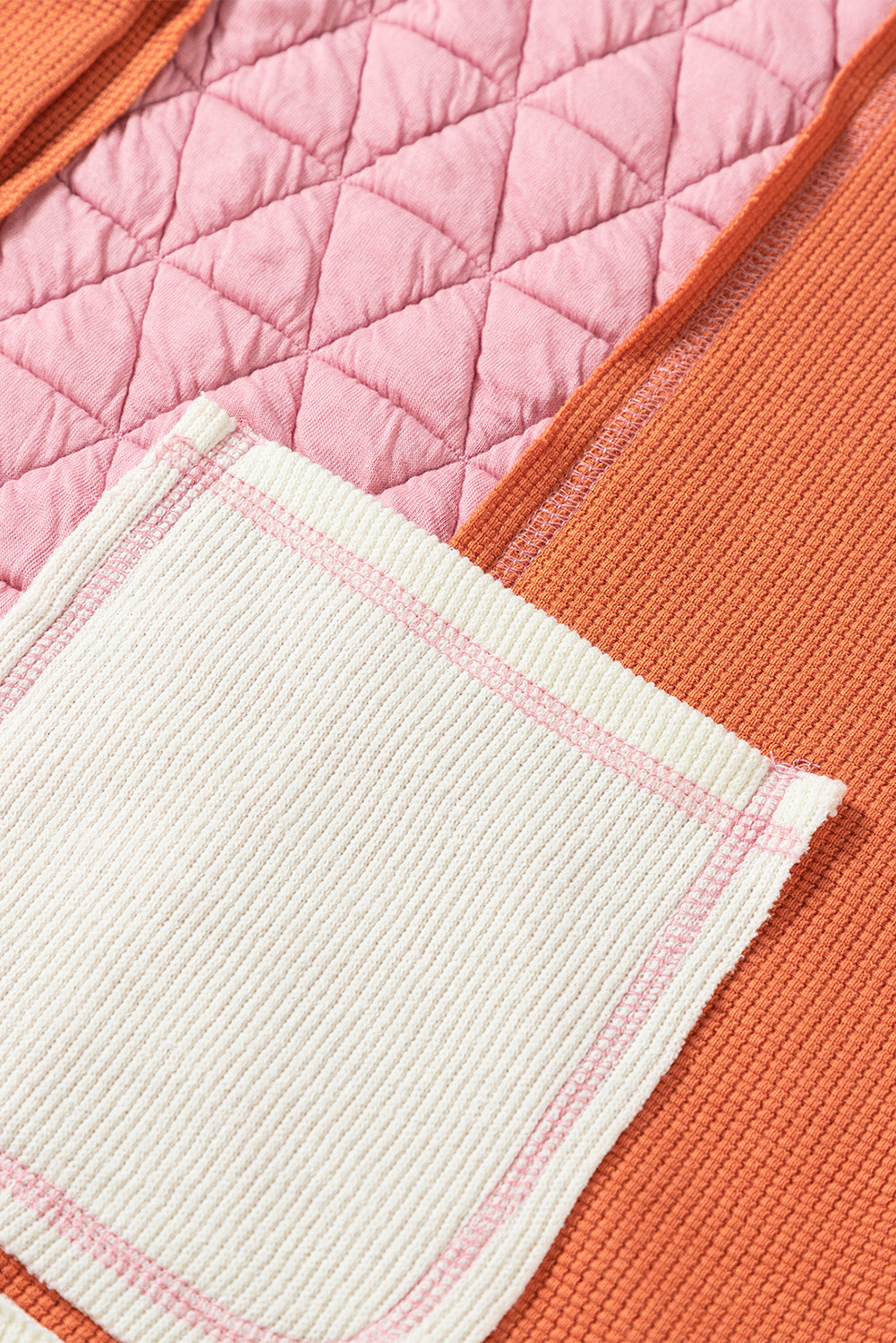 Carrie Quilt Hoodie (Pink/White)