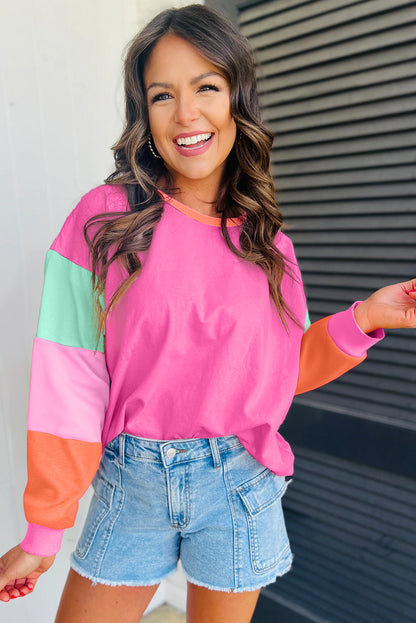 Rose Sherbet Stripe Oversized Top
