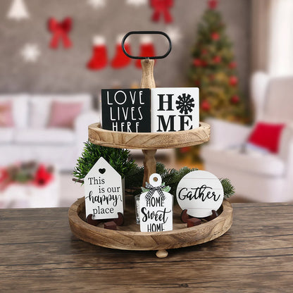 Home Sweet Home Farmhouse Tiered Tray Decor