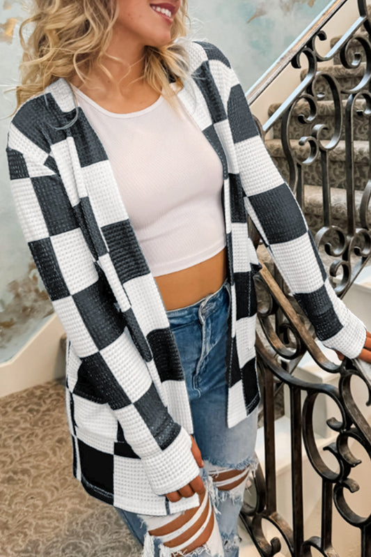 Black Checkered Rally Cardigan