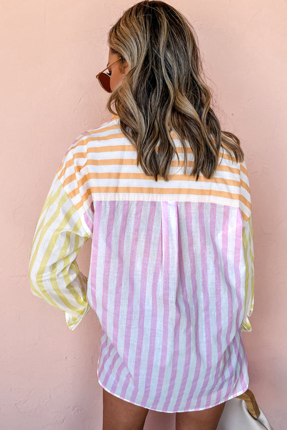 Sunburst Stripes Button Top