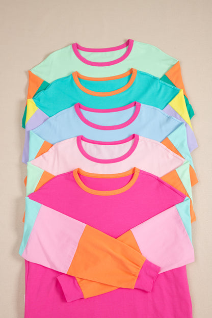 Teal Sherbet Stripe Oversized Top
