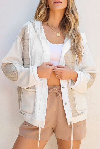 Carrie Quilt Hoodie (Ivory/Beige)