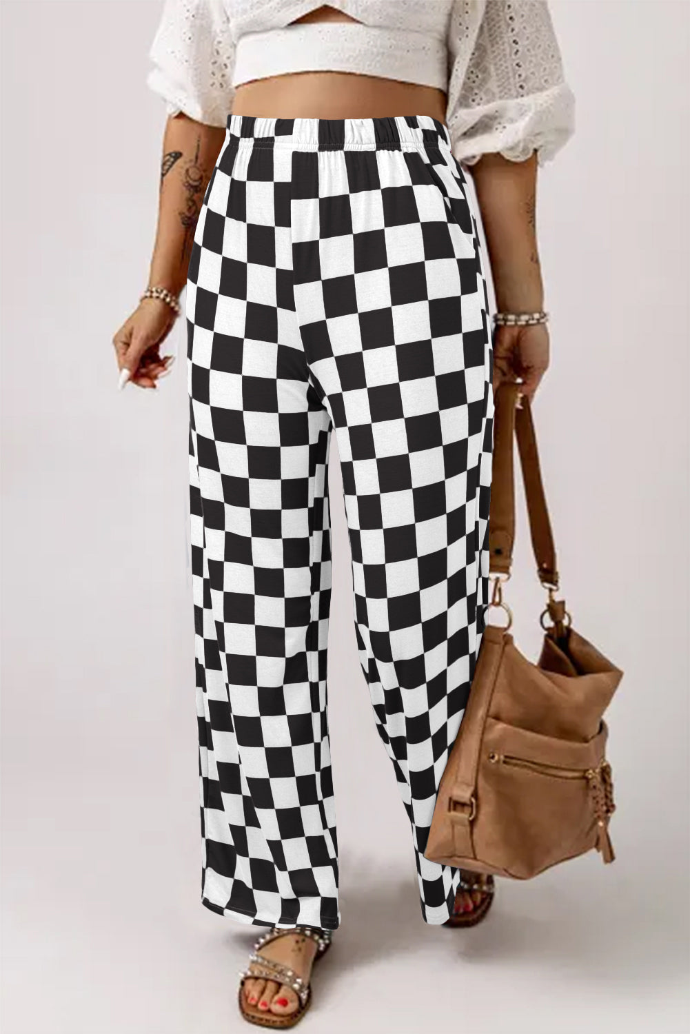 Checkmate High Waist Wide Leg Pants