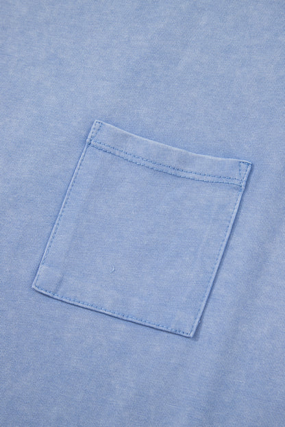 Mineral Wash Patch Tank Top (Blue)