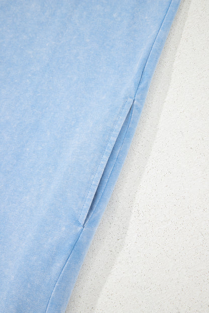 Mineral Wash Pocket Tank Dress (Blue)