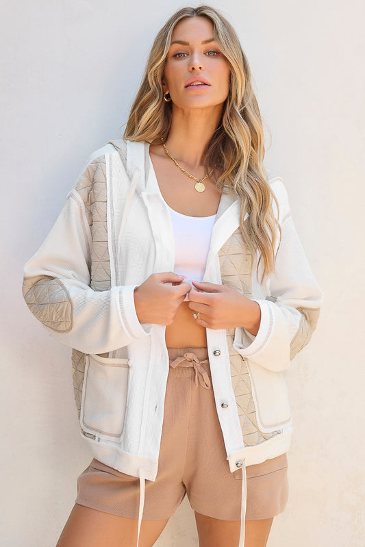 Carrie Quilt Hoodie (Ivory/Beige)