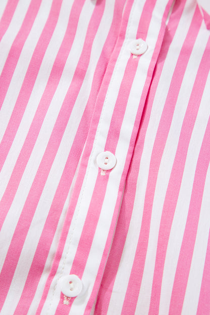 Pink Stripe Dolman Oversize Top