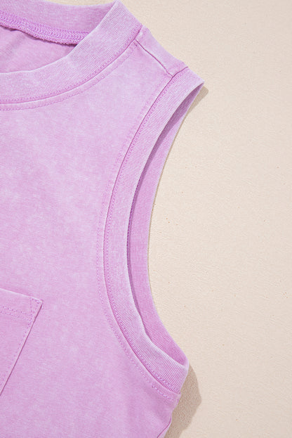 Mineral Wash Patch Tank Top (Orchid)