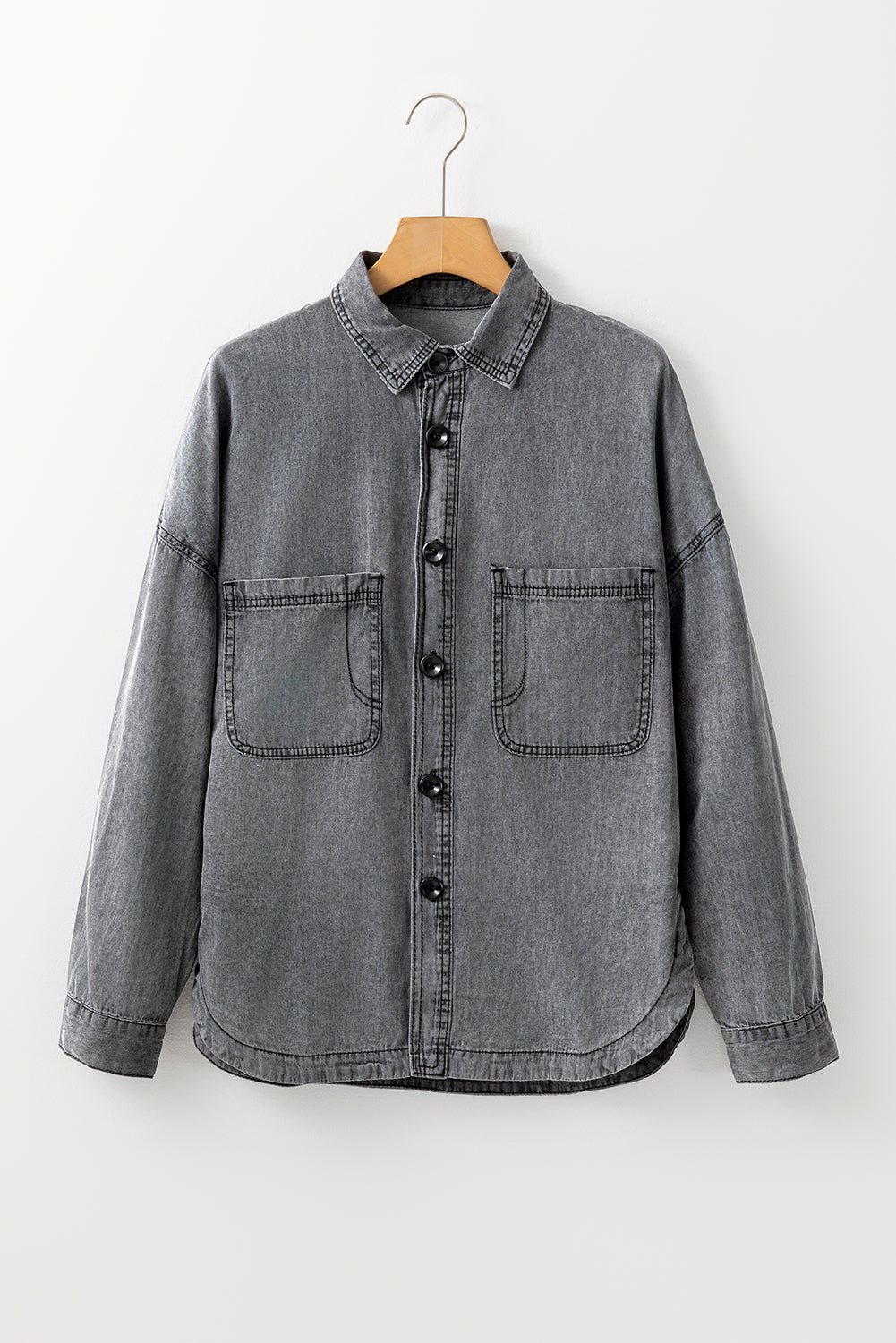 Grey Mineral Wash Denim Jacket