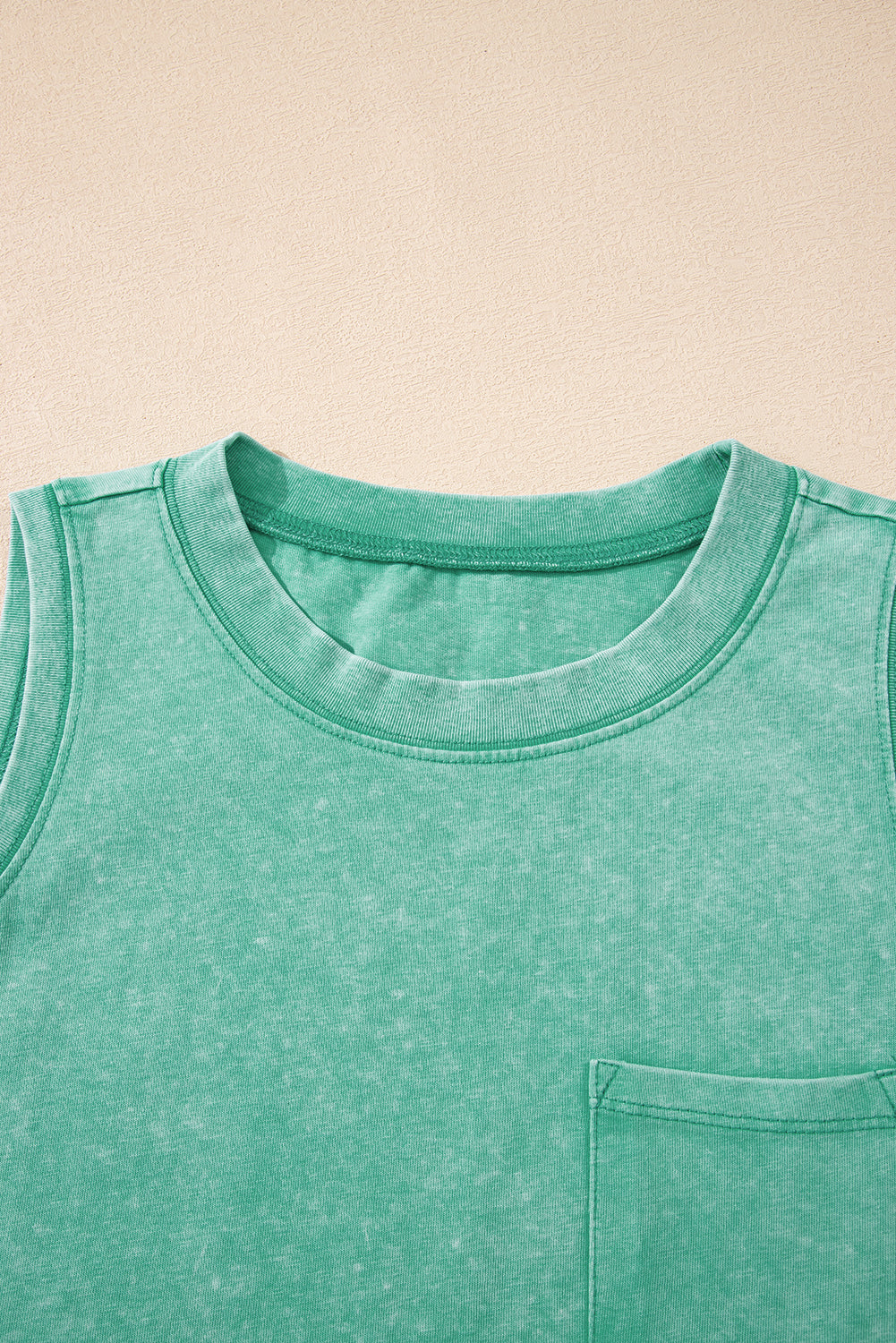 Mineral Wash Patch Tank Top (Green)