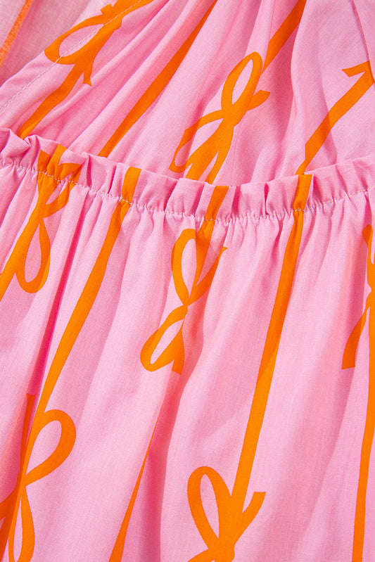 Pink Peach Bow Bliss Top (Plus)