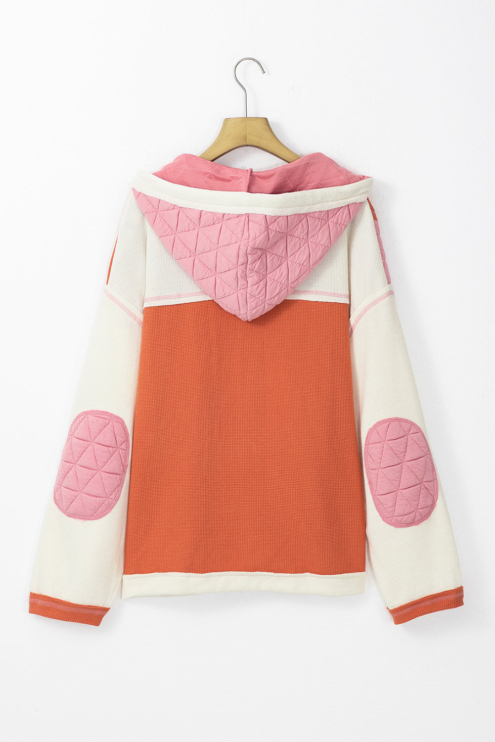 Carrie Quilt Hoodie (Pink/White)