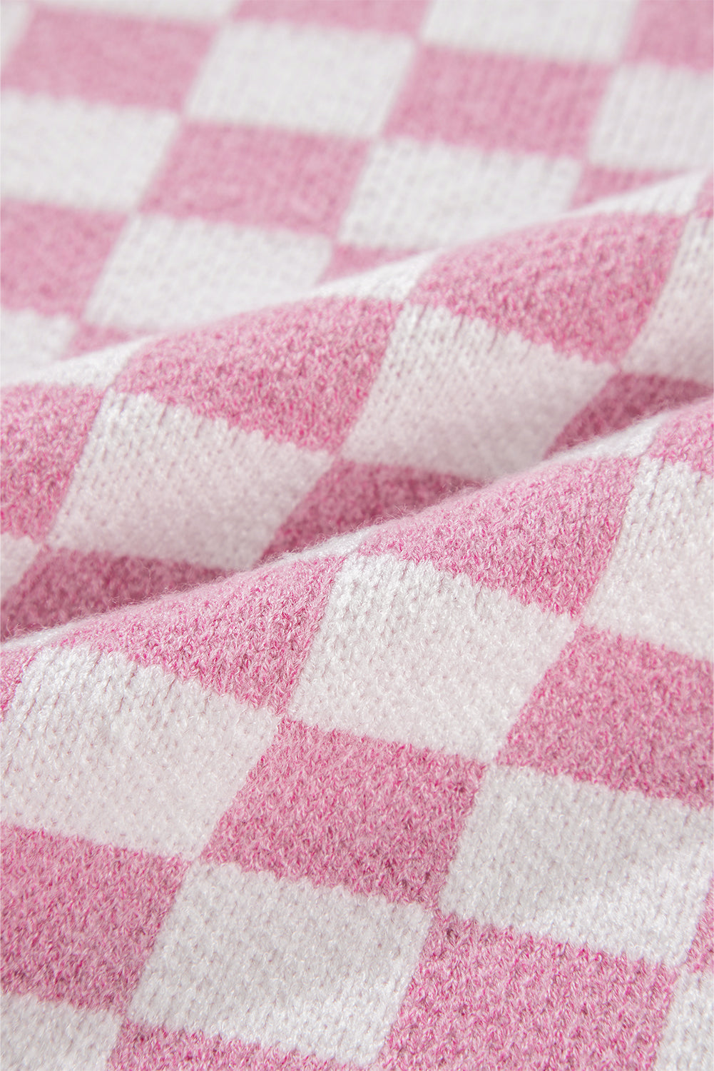 Cozy Blush Checkered Charm Sweater