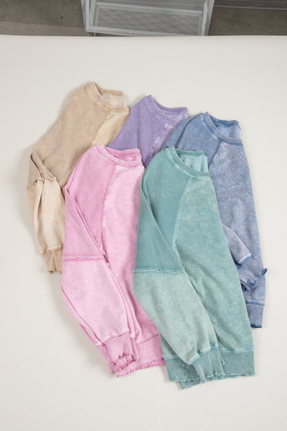Oversized Waffle Sweatshirt (Tan)