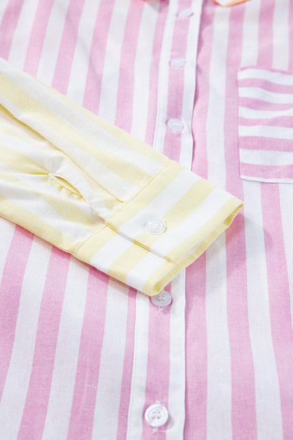 Sunburst Stripes Button Top